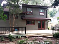 <b>Wood deck with black aluminum railing</b>