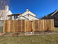 <b>6' High, All Cedar, Board On Board Fence w Cedar 1x4 Cap Boards, Cedar 1x4 Pickets, Cedar 2x4 Horizontal Rails, Pressure Treated 4x4 Posts, and Black Post Caps.</b>